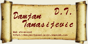 Damjan Tanasijević vizit kartica